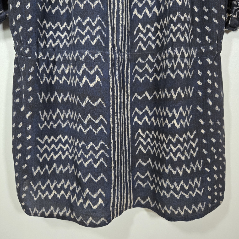 Ulla Johnson Silk Navy and Cream Mini Dress Boho Size M/L - Picture 7 of 11